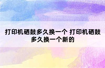 打印机硒鼓多久换一个 打印机硒鼓多久换一个新的